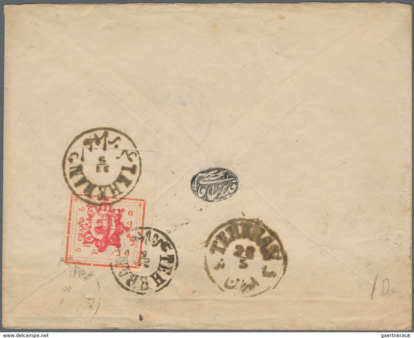 Iran: 1891/1925 (ca.), Lot Of 50 Commercial Covers Incl. Overprints, Several 1902 Typeset, Nice Rang - Irán