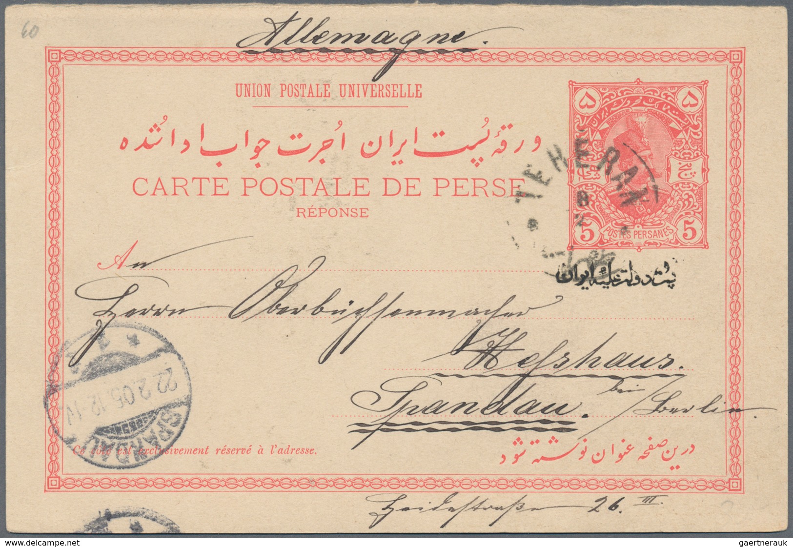 Iran: 1904/55, covers (32), stationery (1) inc. pre-1919 inland (11), 1942/45 anglo-russian censorsh