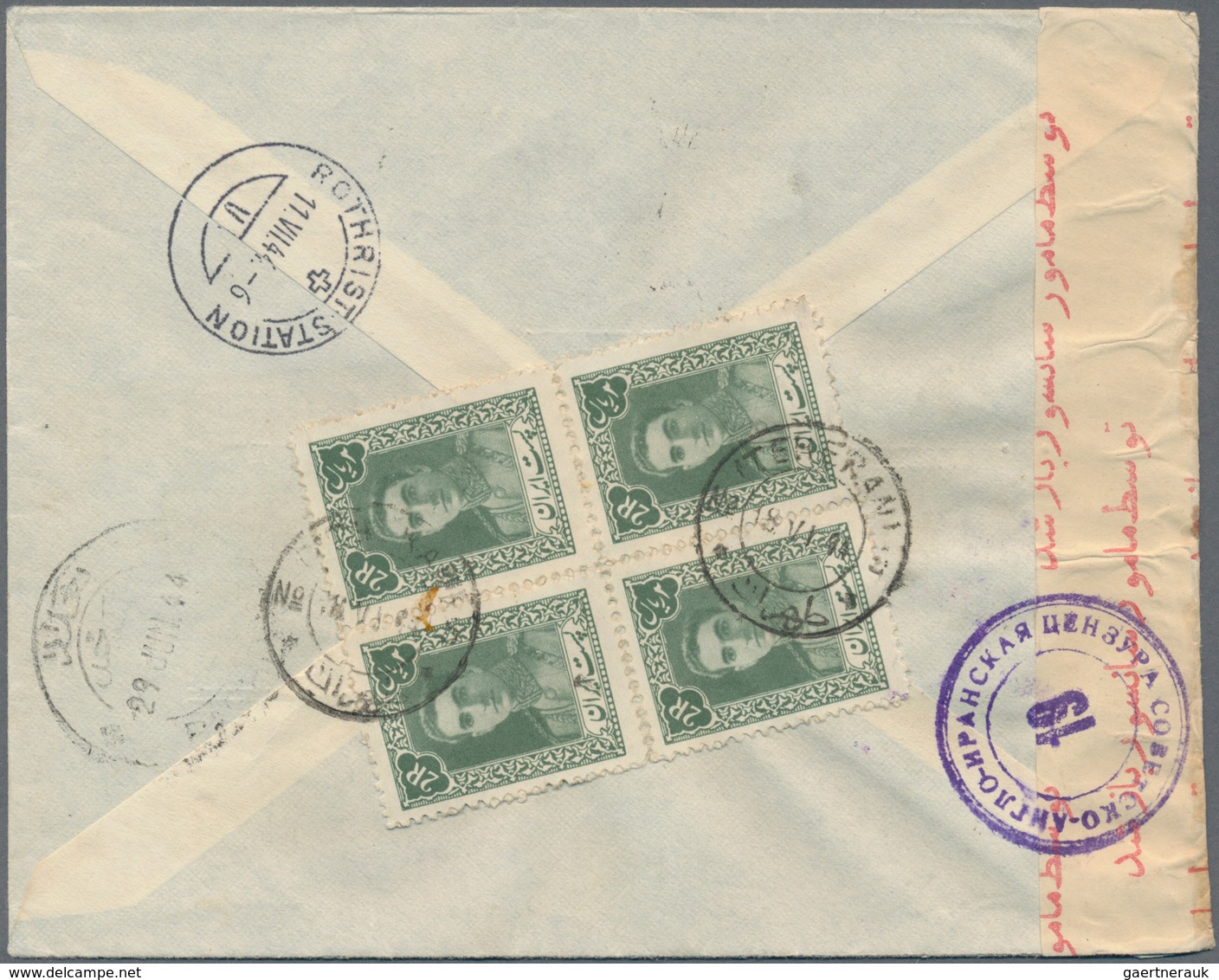 Iran: 1904/55, covers (32), stationery (1) inc. pre-1919 inland (11), 1942/45 anglo-russian censorsh