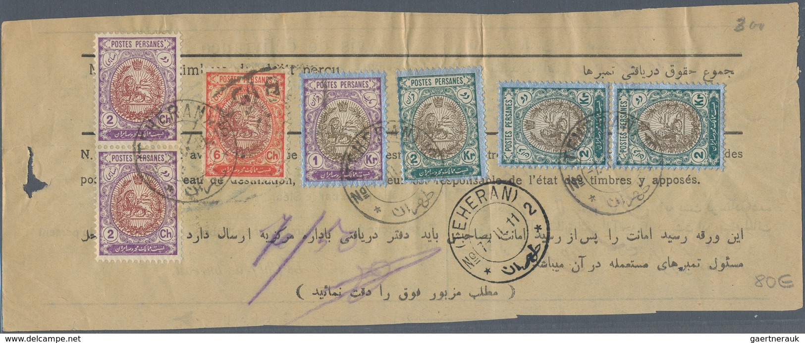 Iran: 1910/1911, Three Letters With Proof Of Delivery (avis De Délivrance) Franked With Different Co - Iran