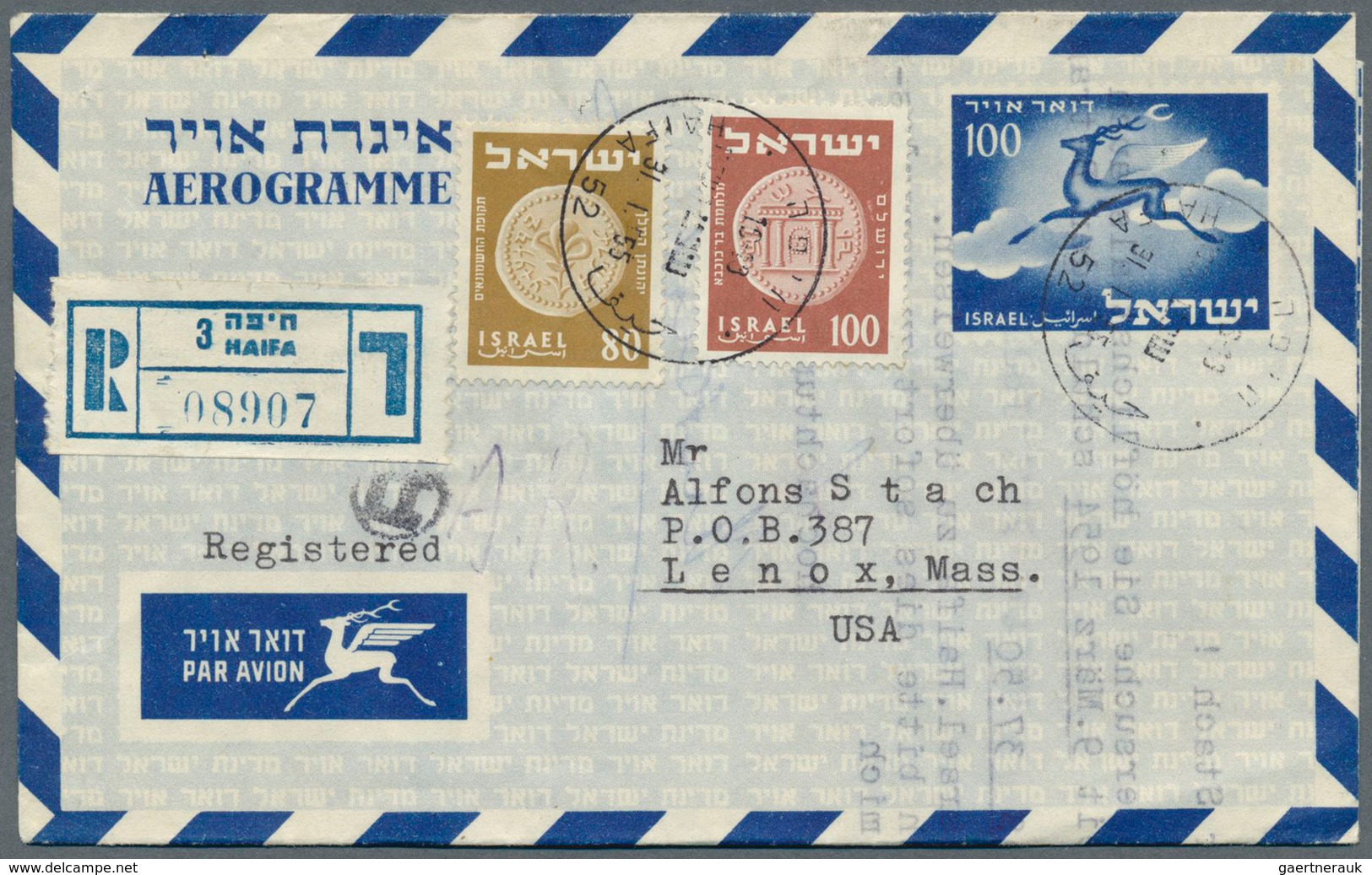 Israel: 1951/1990 (ca.), AEROGRAMMES: Accumulation With About 650 Commercially Used Aerogrammes With - Unused Stamps (with Tabs)