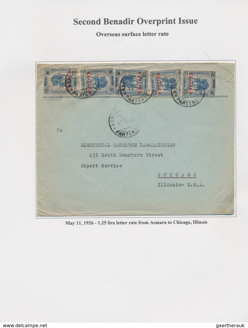 Italienisch-Eritrea: 1894/1940, collection of apprx. 77 covers/cards on written up album pages, show