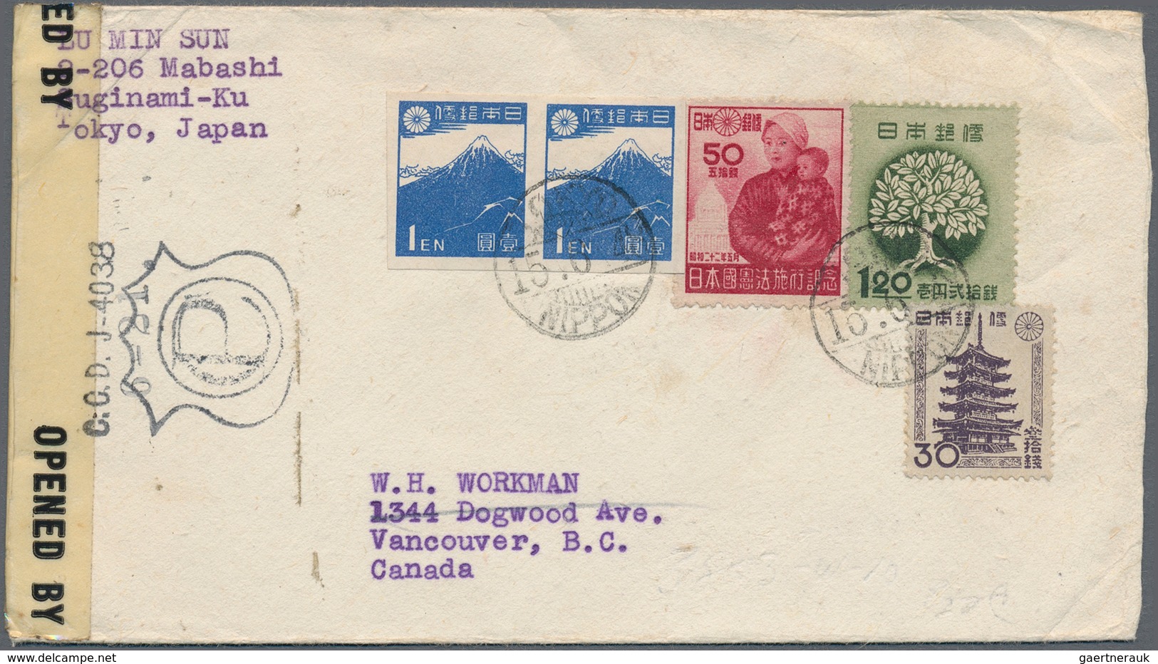 Japan: 1883/1983 (ca.), Definitives Only On Apprx. 40 Covers/used Ppc Mostly To Foreign. - Autres & Non Classés