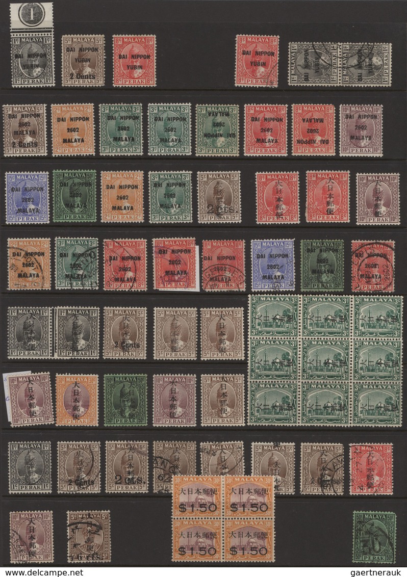 Japanische Besetzung  WK II - Malaya: 1942/1944, Sophisticated Collection Of Apprx. 370 Stamps And 1 - Malaysia (1964-...)