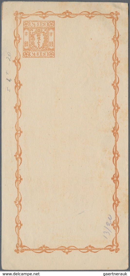 Japan - Ganzsachen: 1873/1912, old collection of cards, envelopes, wrappers inc. PC1 (2) inkdot spec