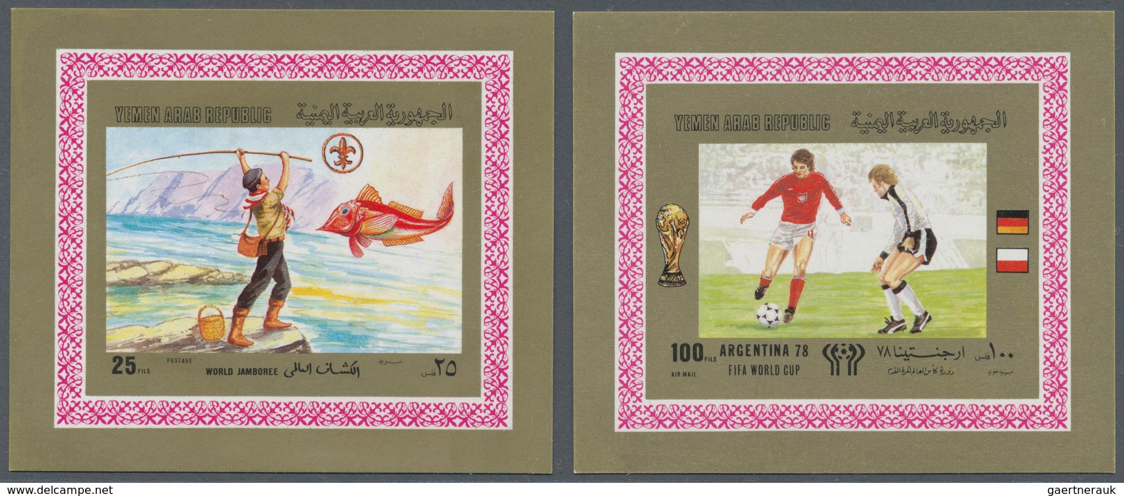 Jemen: 1960/1990 (ca.), Duplicates In Six Small Albums/binders With Many Complete Sets Etc. Incl. Se - Yemen