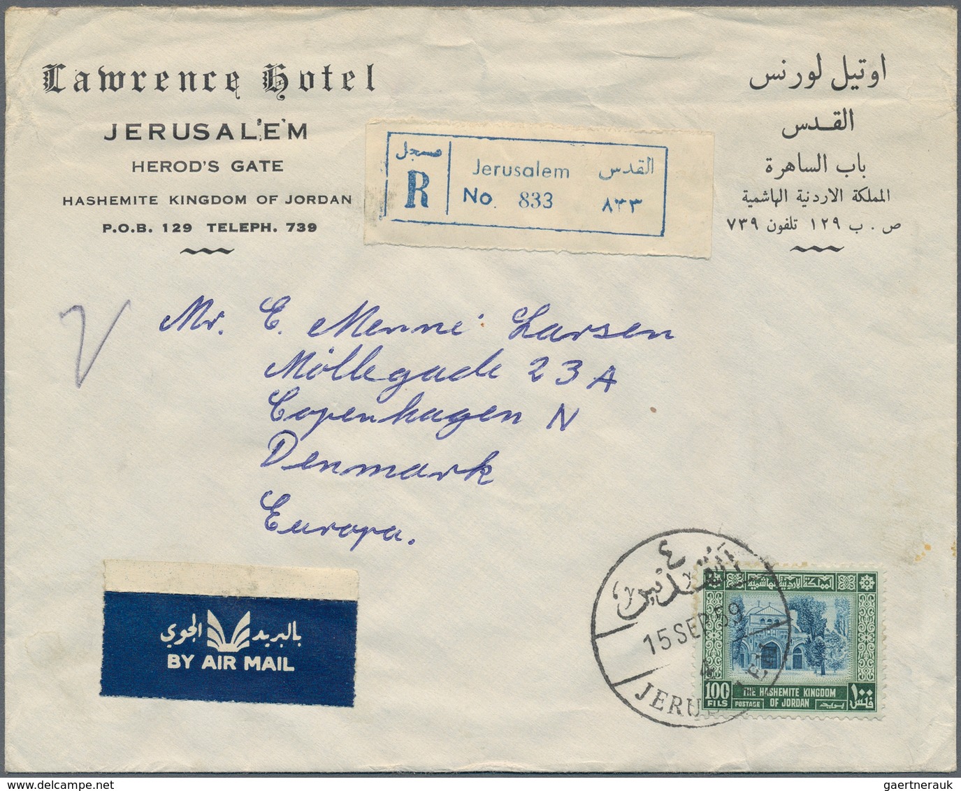 Jordanien: 1949/1964, Interesting Collection With Ca.30 Covers/cards From JERUSALEM, Comprising Jord - Jordanien