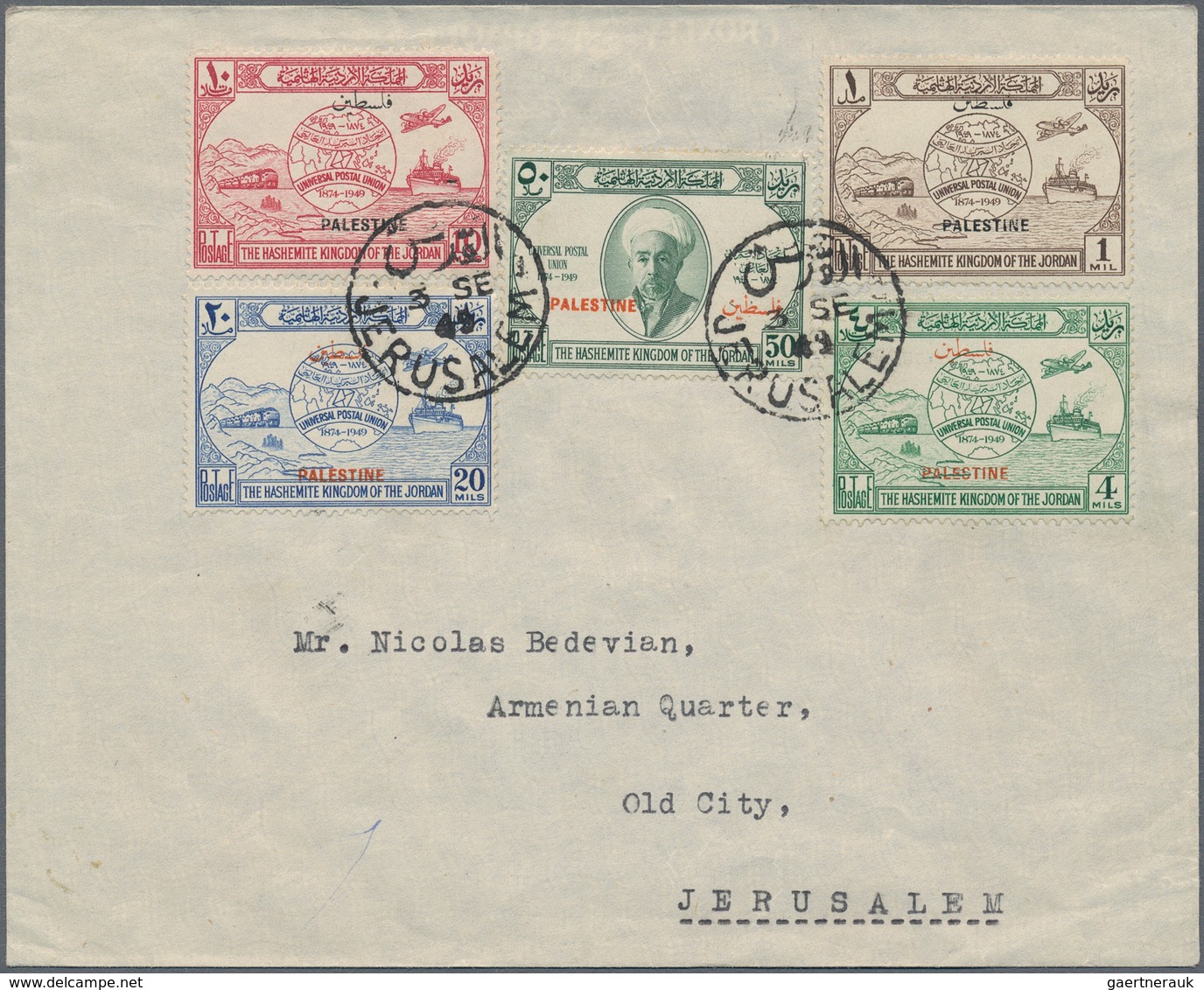 Jordanien: 1949/1964, Interesting Collection With Ca.30 Covers/cards From JERUSALEM, Comprising Jord - Jordanien