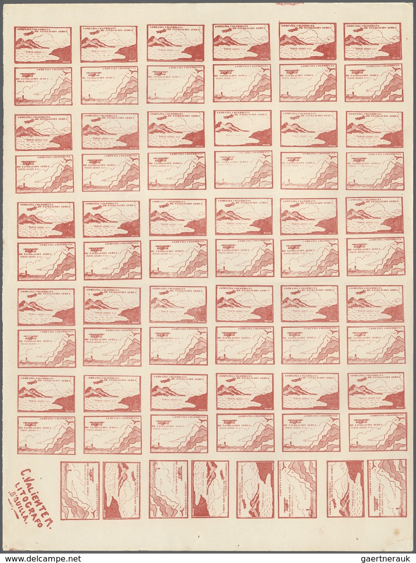 Kolumbien - Ausgaben Der Compania Colombiana De Navegacion Aérea: 1920, 10c. Green And 10c. Brownish - Colombie