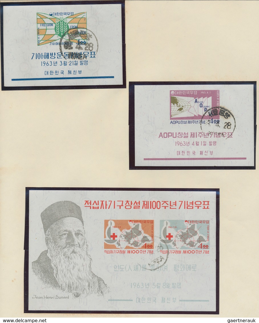 Korea-Süd: 1959/72 (ca.), 74 Imperforate Commemorative S/s, And 17 FDCs, Also Including A Few Cover - Corée Du Sud