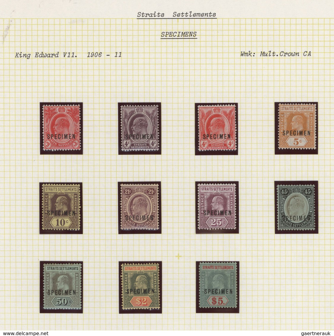Malaiische Staaten - Straits Settlements: 1902/1912, KEVII, Specialised Collection Of Apprx. 230 Sta - Straits Settlements