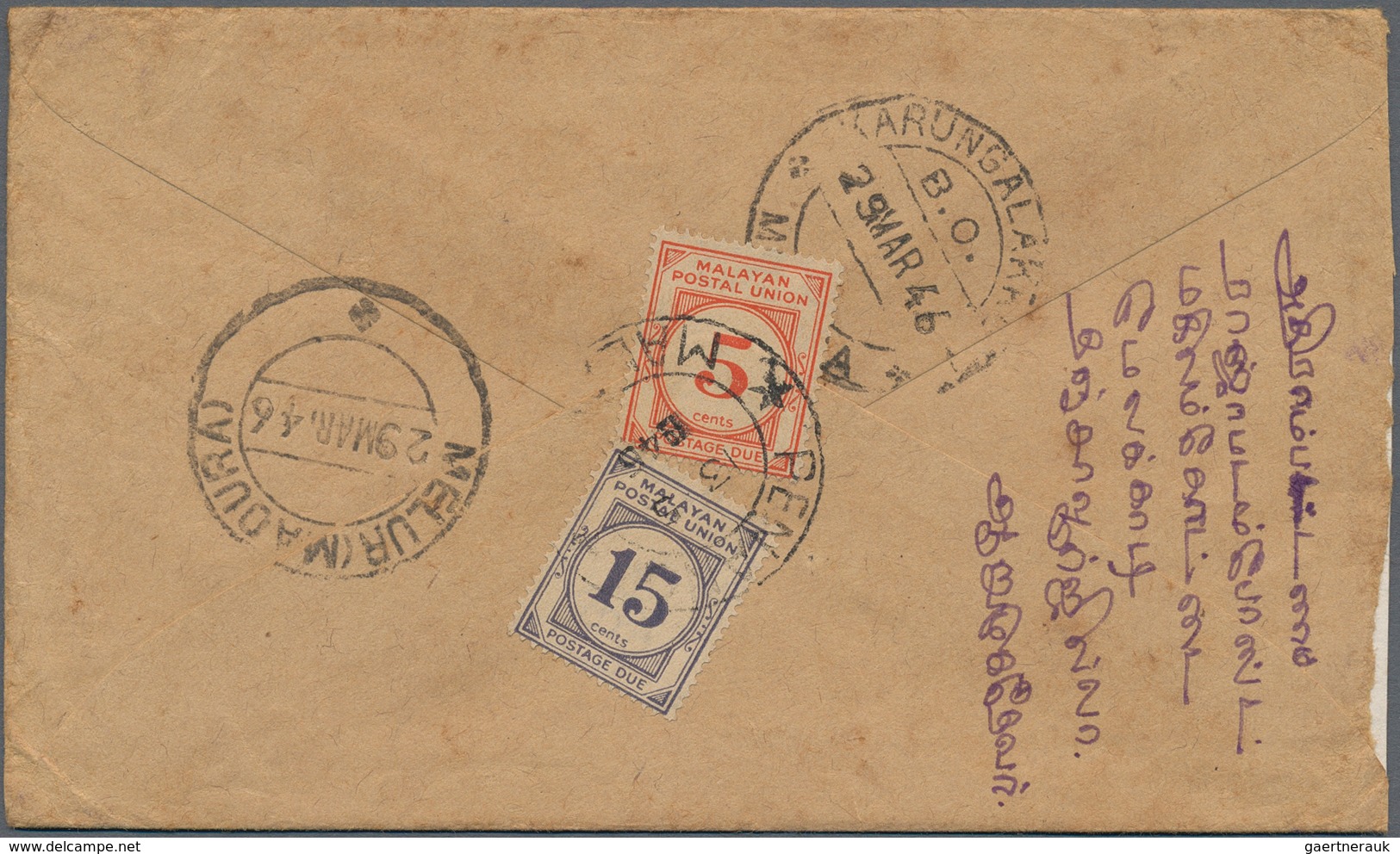 Malaiischer Staatenbund - Portomarken: 1936-60's: About 100 Covers All With Postage Due And Resp. Ma - Federated Malay States