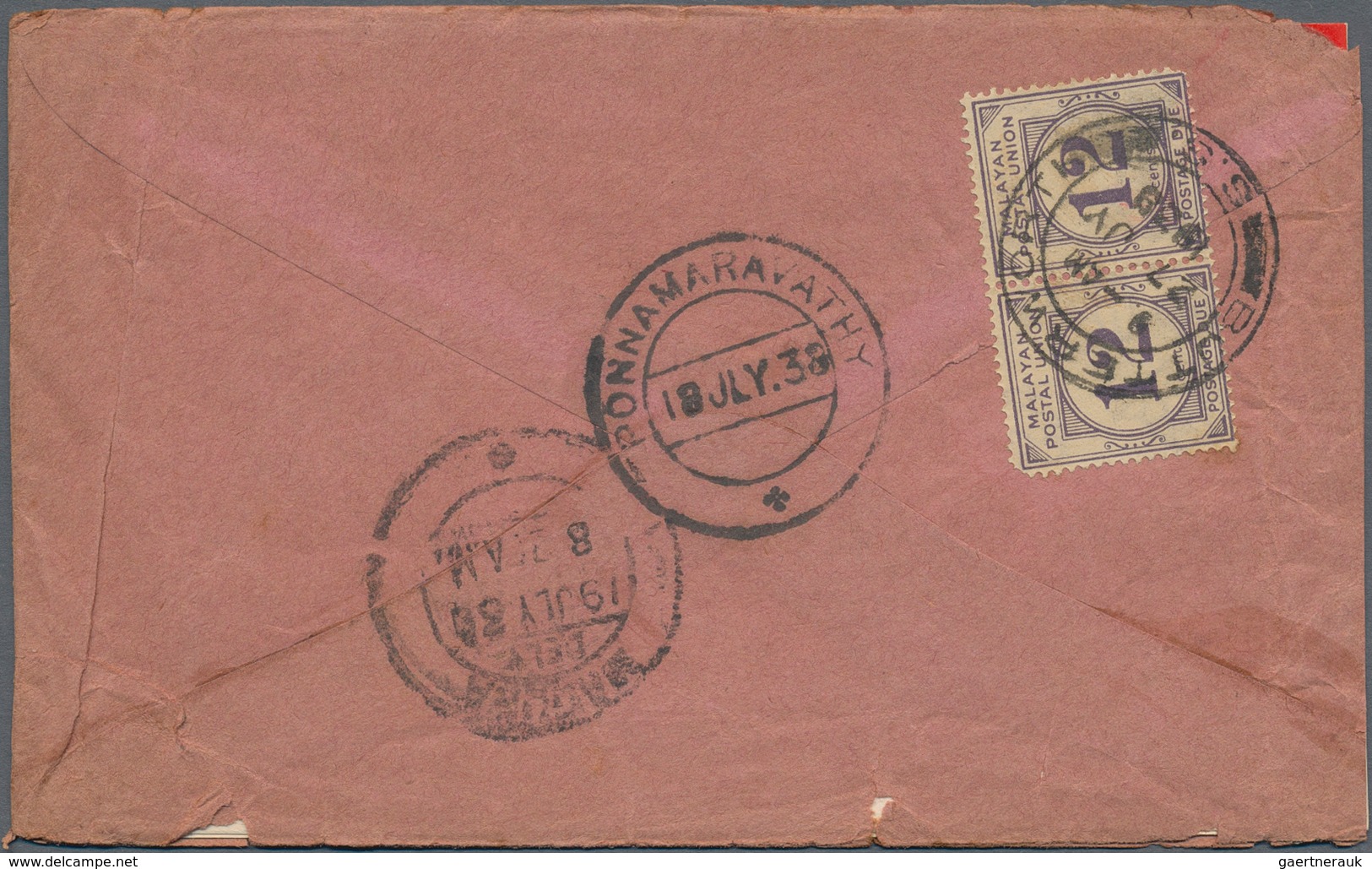 Malaiischer Staatenbund - Portomarken: 1936-60's: About 100 Covers All With Postage Due And Resp. Ma - Federated Malay States