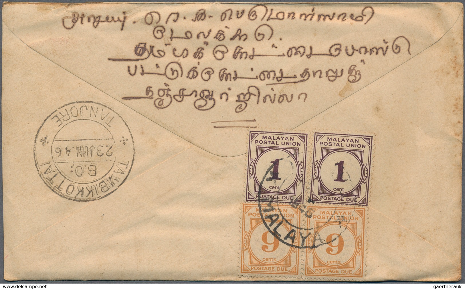 Malaiischer Staatenbund - Portomarken: 1936-60's: About 100 Covers All With Postage Due And Resp. Ma - Federated Malay States