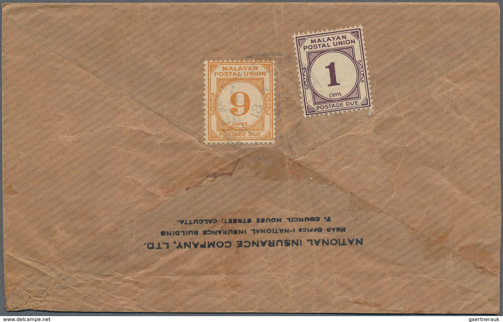 Malaiischer Staatenbund - Portomarken: 1936-60's: About 100 Covers All With Postage Due And Resp. Ma - Federated Malay States