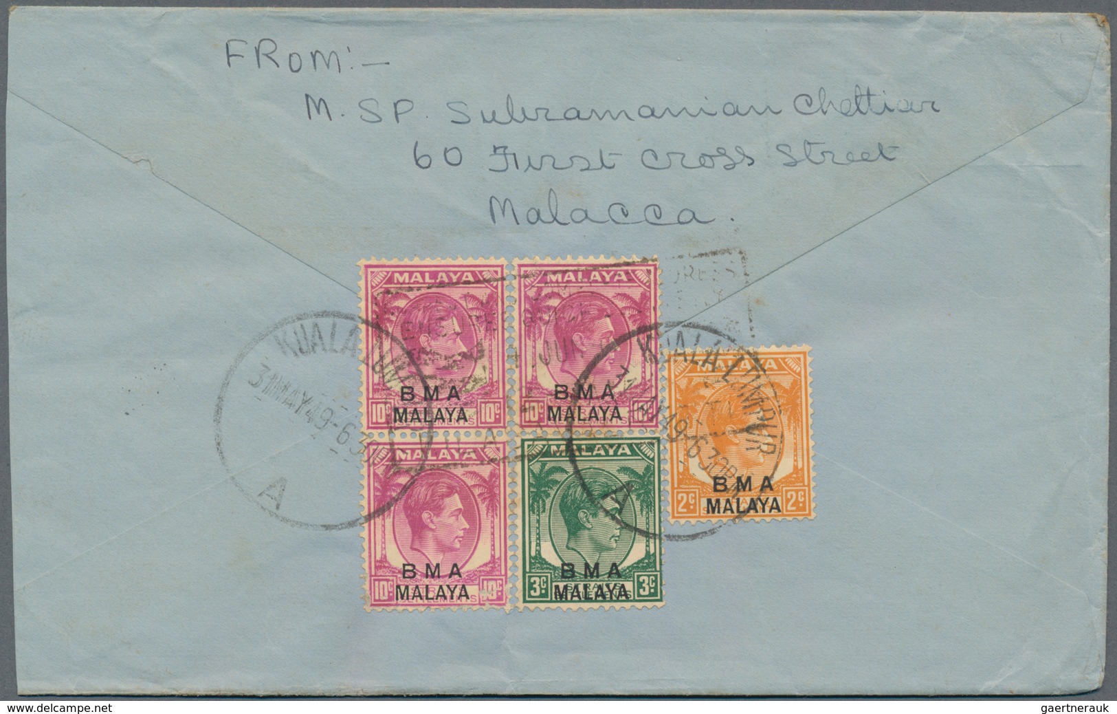 Malaiische Staaten - Britische Militärverwaltung: 1945-50 Ca.: More Than 120 Covers All Franked By " - Malaya (British Military Administration)