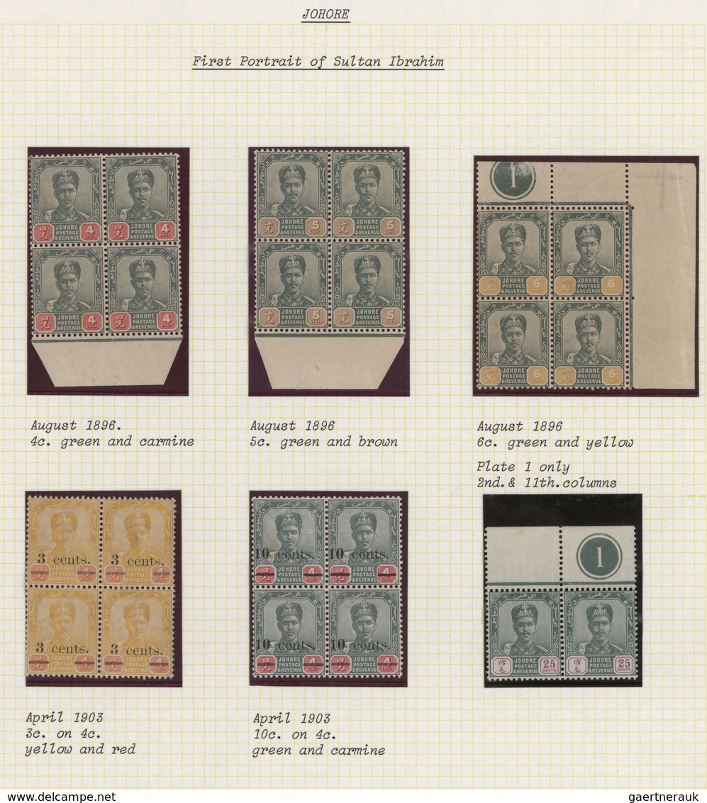 Malaiische Staaten - Johor: 1884/1980 (ca.), a splendid mint and used specialised collection on albu