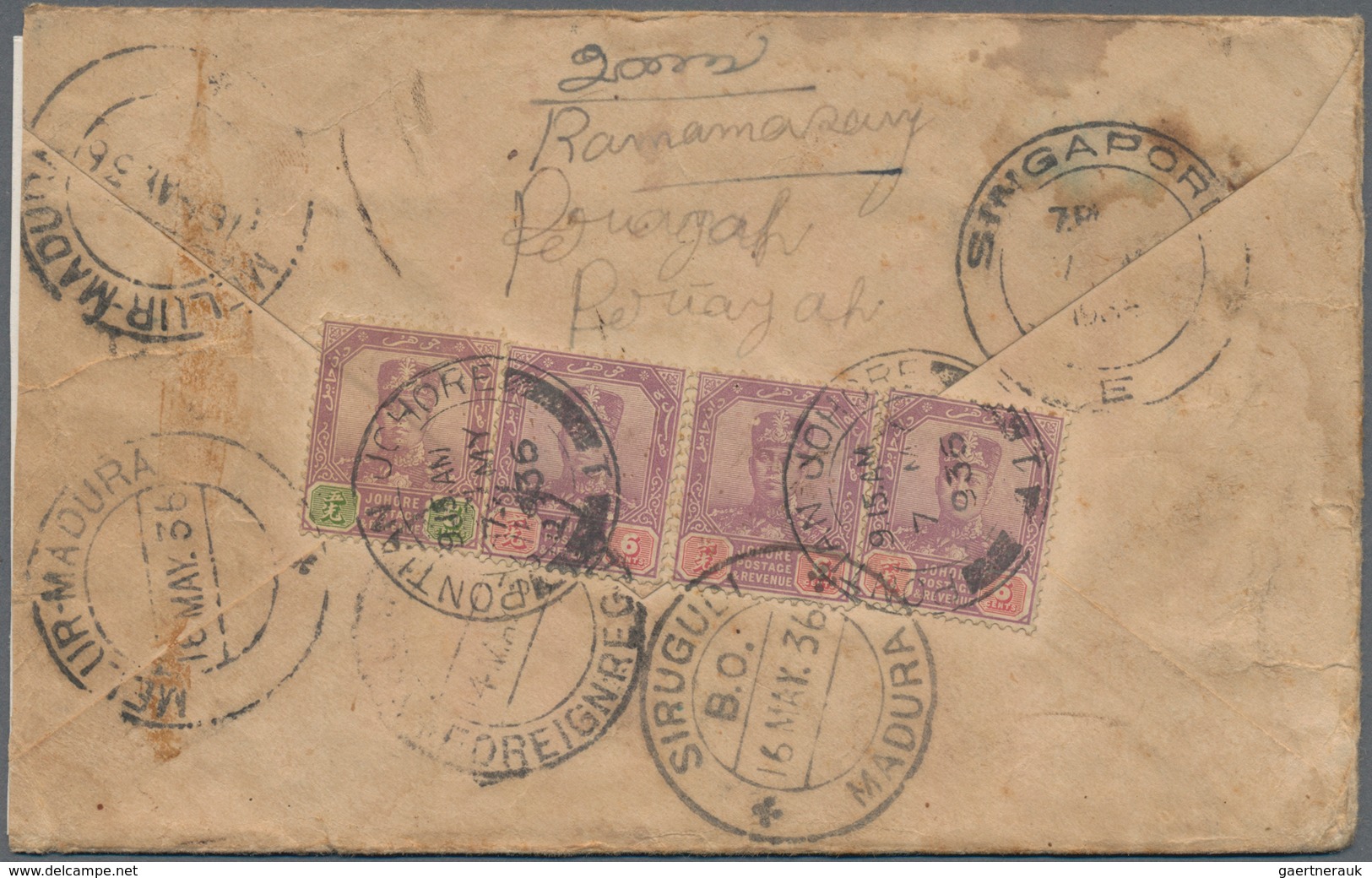 Malaiische Staaten - Johor: 1910's-1980's Ca.: Several Hundred (600-700) Covers And Postcards From V - Johore