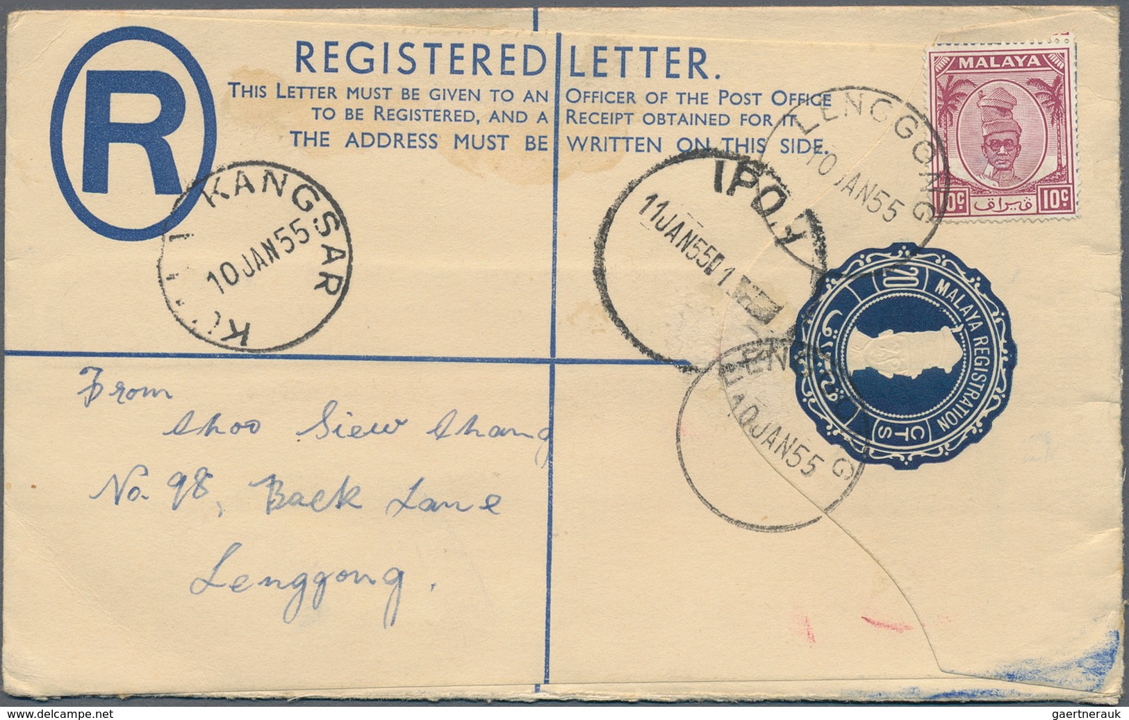 Malaiische Staaten - Perak: 1950's Ca.: About 800 (+/-) Postal Stationery Cards (4+2c.) And Register - Perak