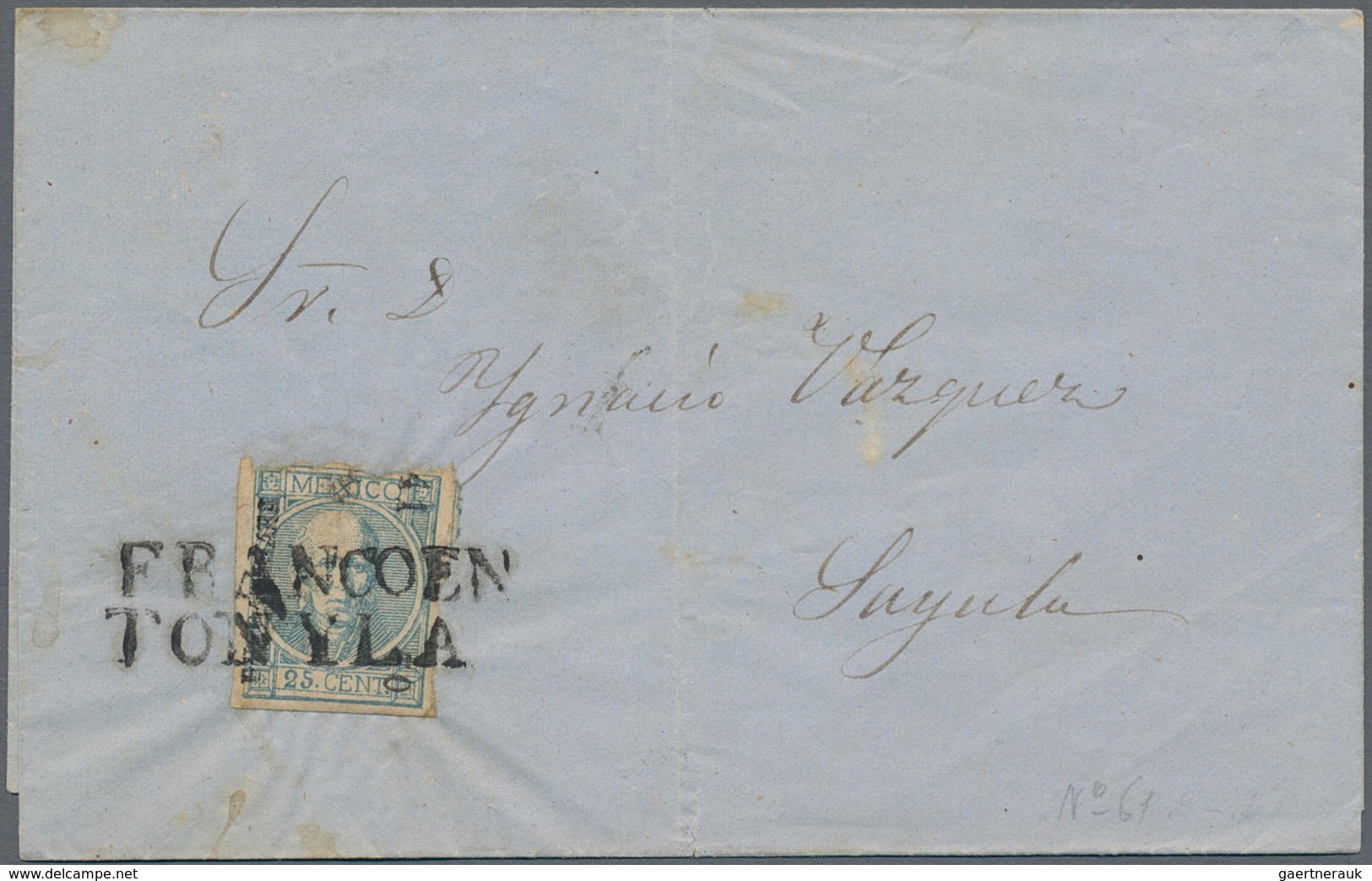 Mexiko: 1868/82 (ca.), inland covers (12) with various issues inc. fancy markings viz. "FRANCO EN C.