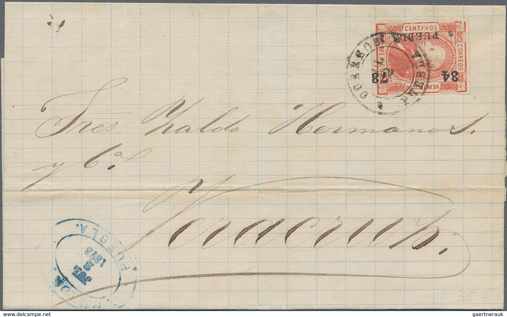 Mexiko: 1868/82 (ca.), inland covers (12) with various issues inc. fancy markings viz. "FRANCO EN C.