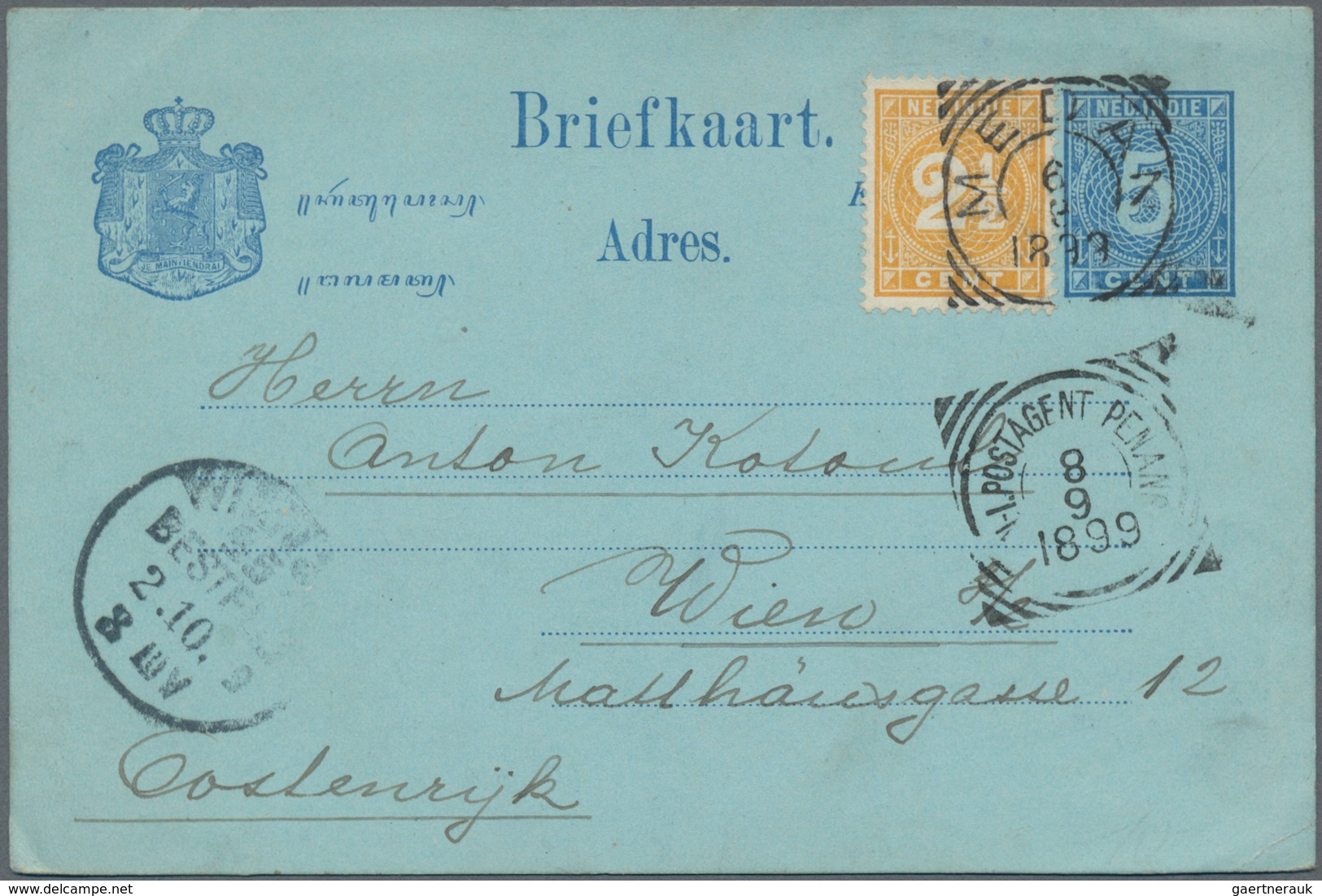 Niederländisch-Indien: 1884/1941 Small Holding Of Ca. 80 Letters, Picture-postcards And Used Postal - Indie Olandesi