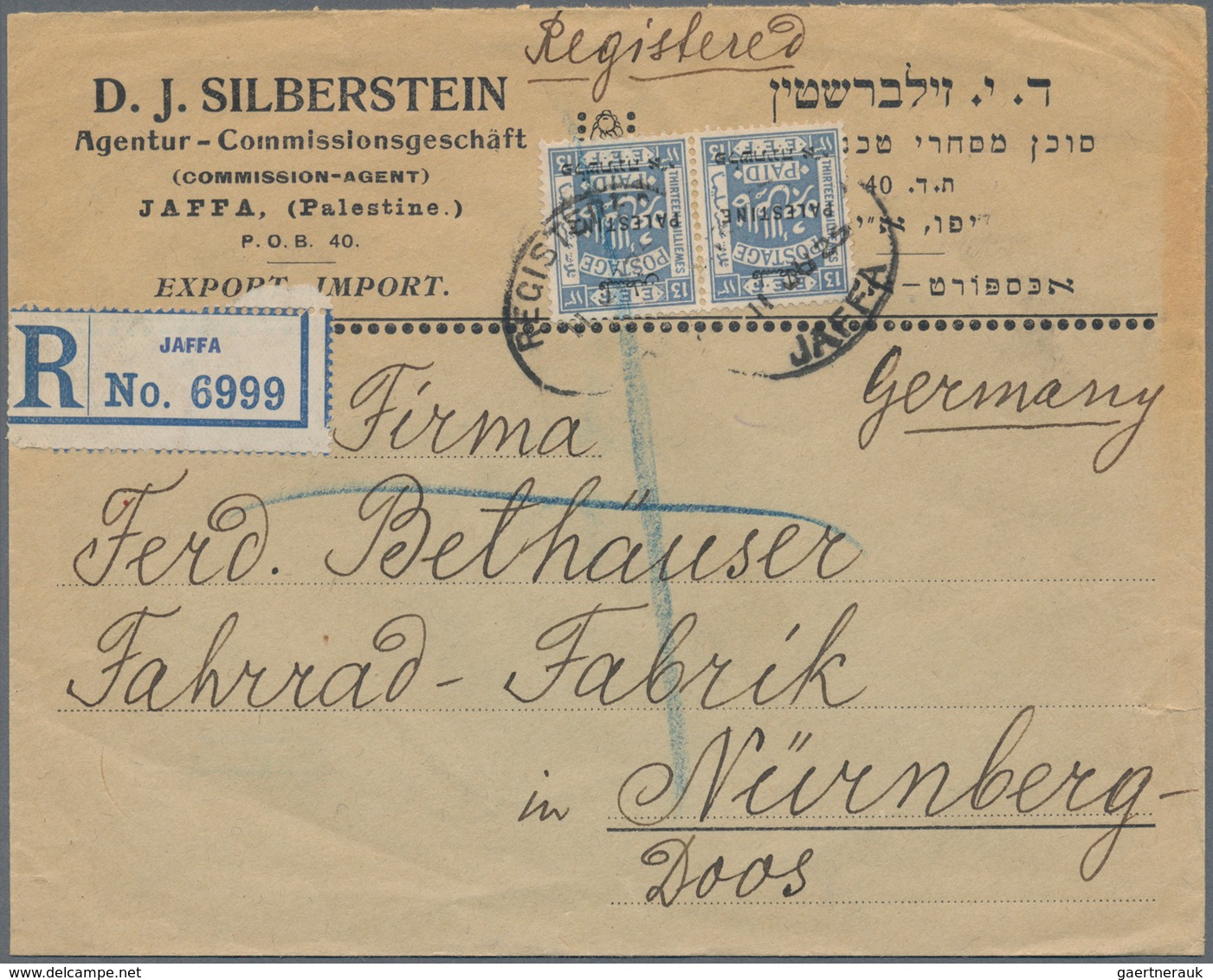 Palästina: 1925/72, Covers (9 Inc. One Used Ppc,), Plus Israel (18 Inc. One Used Stationery), Regist - Palestine