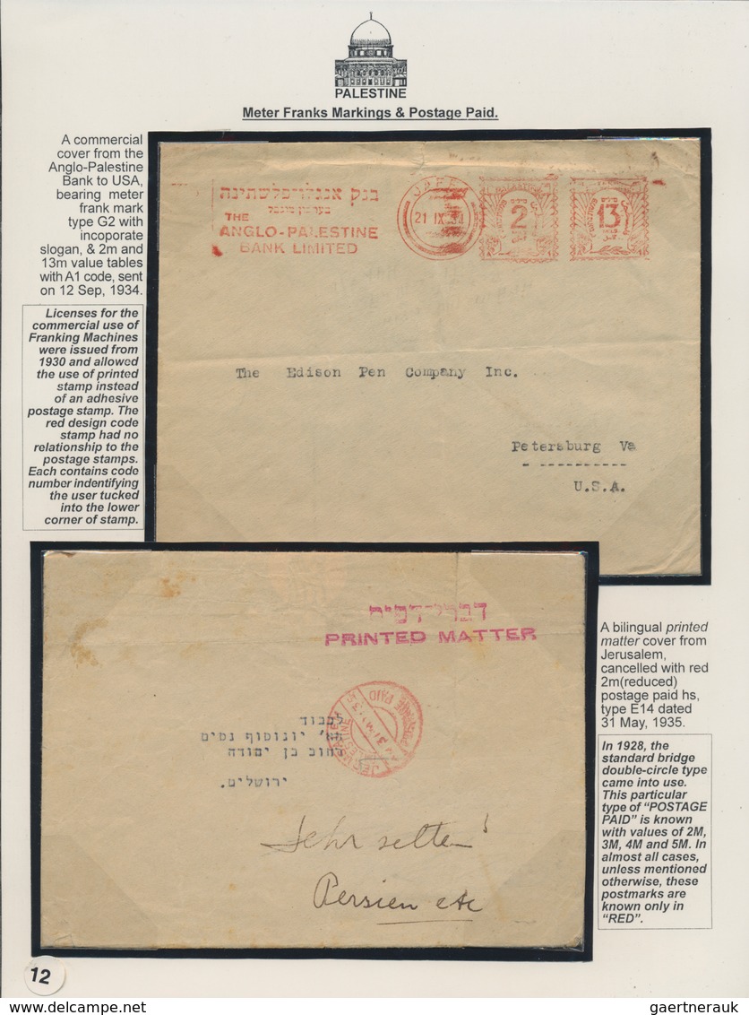 Palästina: 1927-1948 "PALESTINE - Stamps & Postal Markings Of Mandate Administration": Very Speciali - Palestine