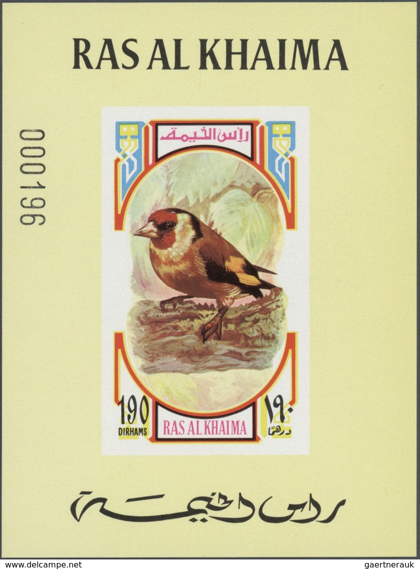 Ras Al Khaima: 1972, U/m Collection In A Thick Stockbook With Attractive Thematic Issues Like Birds, - Ra's Al-Chaima