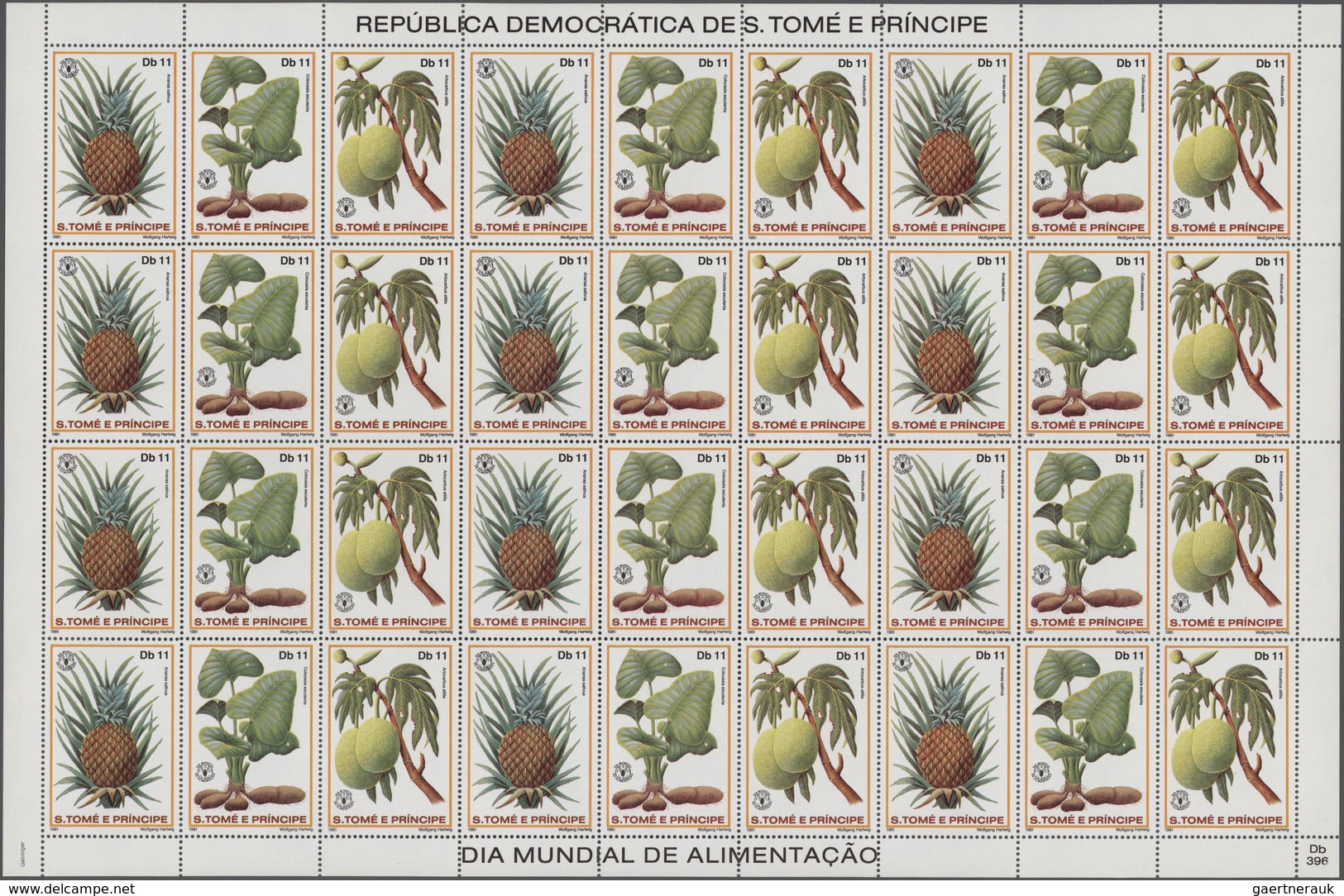 St. Thomas Und Prinzeninsel - Sao Thome E Principe: 1983, FRUITS, Complete Set Of Six In Sheets In A - Sao Tome And Principe