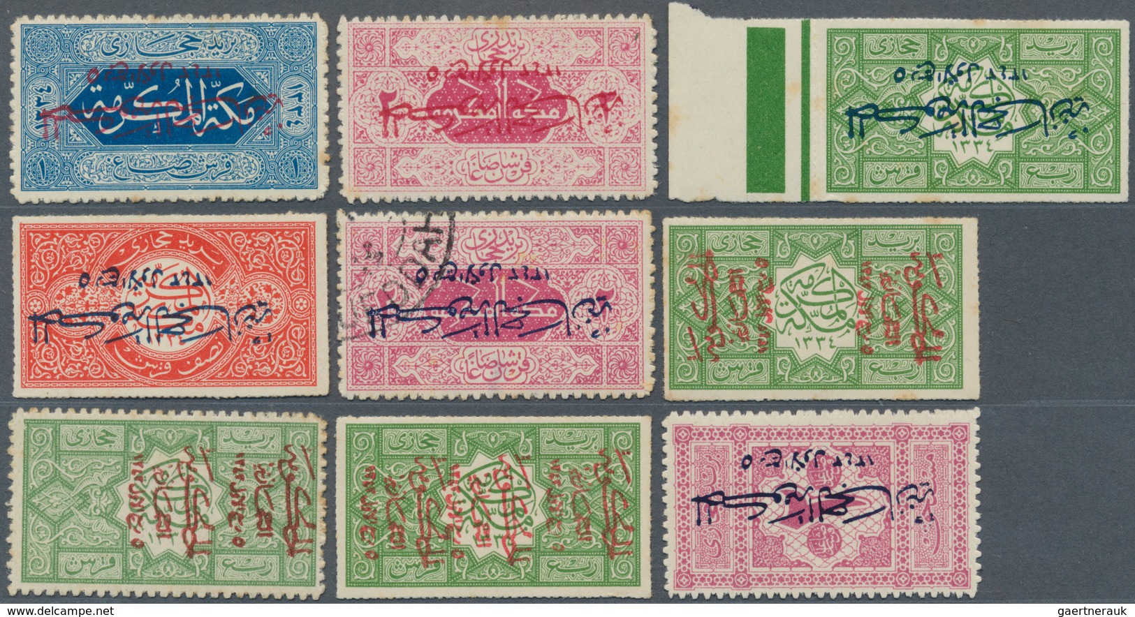 Saudi-Arabien - Hedschas: 1916-25, Hejaz Collection In Album Bearing Many Overprint Varieties, A Wid - Arabie Saoudite