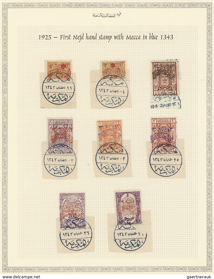Saudi-Arabien: 1925, Hejaz Nejd Collection Of Used Early Overprinted Issues, Scarce Mekka And Djedda - Saudi Arabia