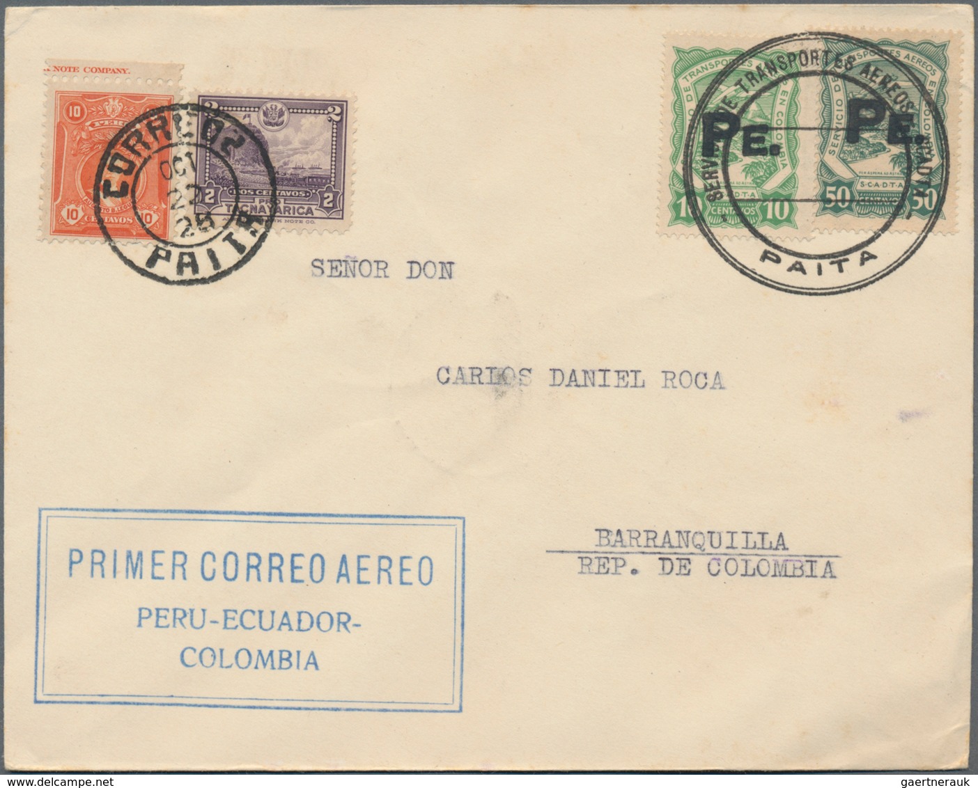 SCADTA - Allgemeine Auslandsausgabe: 1923-33 Ca.: Collection Of 45 SCADTA Covers, Postcards And Post - Autres - Amérique
