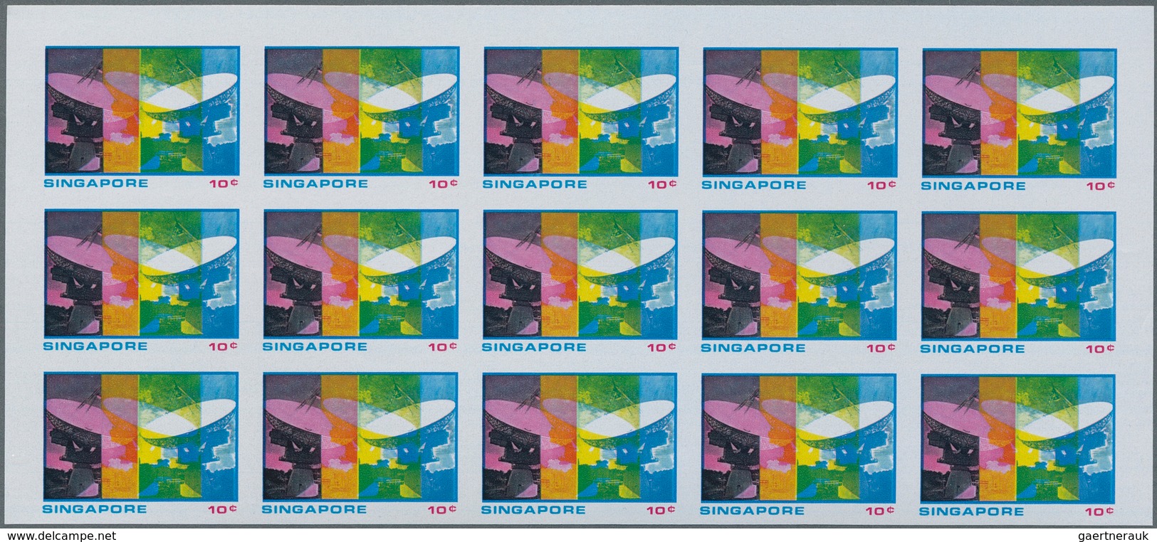 Singapur: 1973/1975, lot of 5224 IMPERFORATE (instead of perforate) stamps and souvenir sheets MNH,