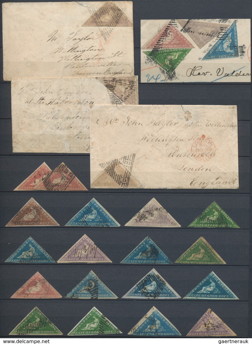 Kap Der Guten Hoffnung: 1855/1865 (ca.), Triangulars, Lot Of 25 Stamps Of All Denominations, Varied - Cap De Bonne Espérance (1853-1904)