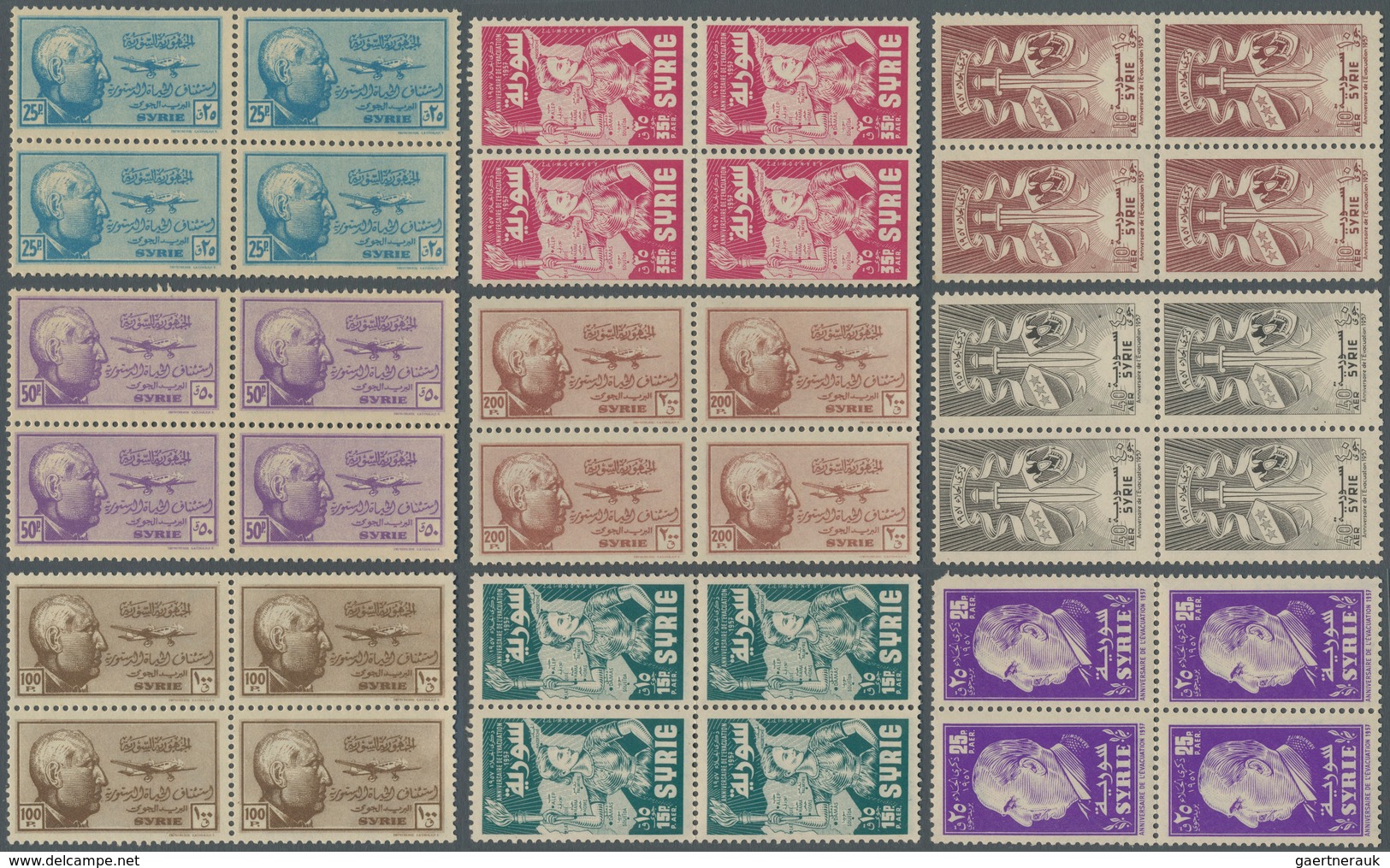 Syrien: Great Stock Of Imperf Sheetlets In Lindner Album, Many Sets Of Fourties And Fifties Includin - Syrie