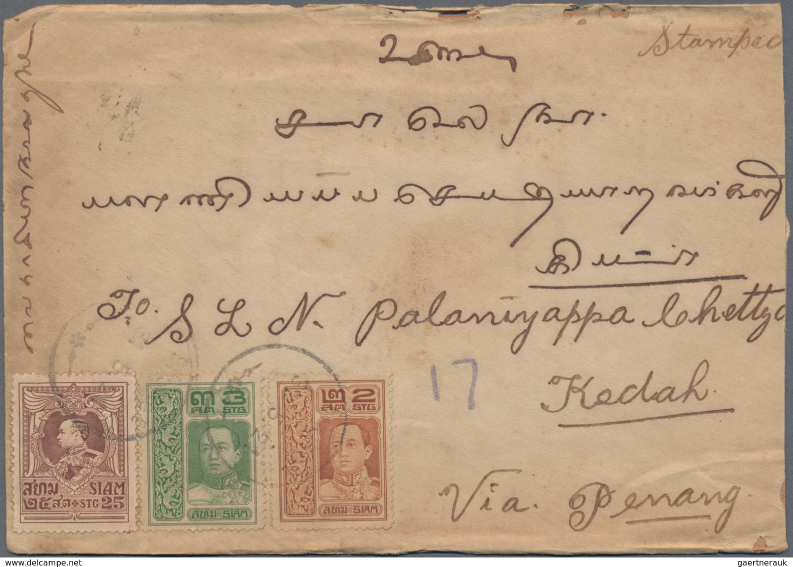 Thailand: 1919-1930's "BHUKET": 15 Covers From Or To Bhuket With Various Frankings And Postmarks, Fr - Thailand