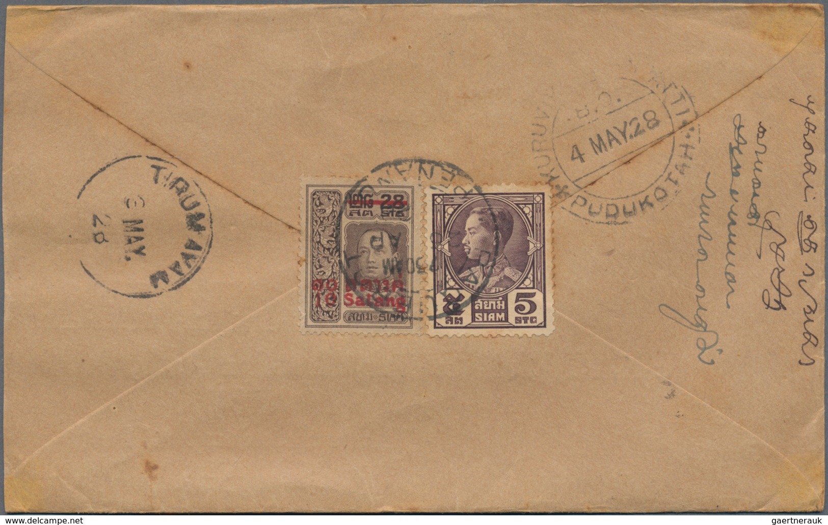 Thailand: 1924-39 "PAQUEBOT PENANG" Circled Datestamp Used As Obliterator On 21 Covers From Siam To - Thailand
