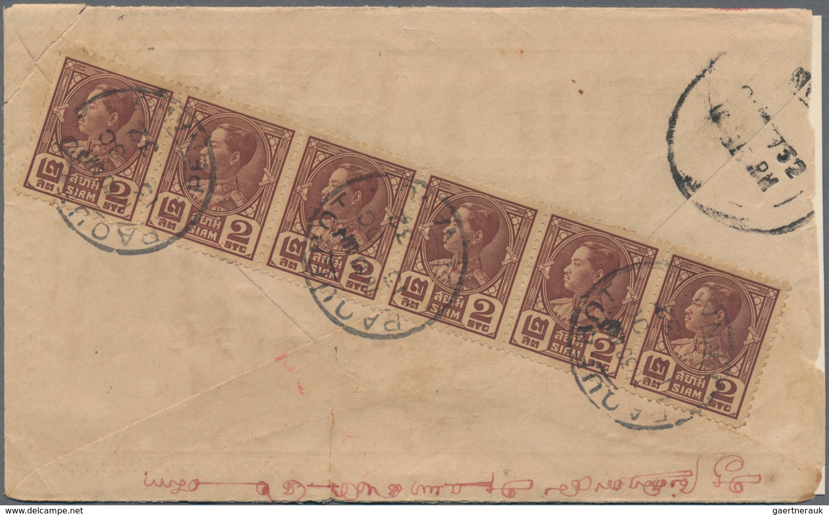 Thailand: 1924-39 "PAQUEBOT PENANG" Circled Datestamp Used As Obliterator On 21 Covers From Siam To - Thailand