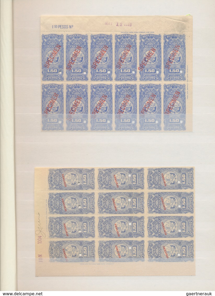 Uruguay: 1900 (ca.), ABN Specimen Proofs, Fiscals, Assortment Of Apprx. 326 Stamps, All Within Multi - Uruguay