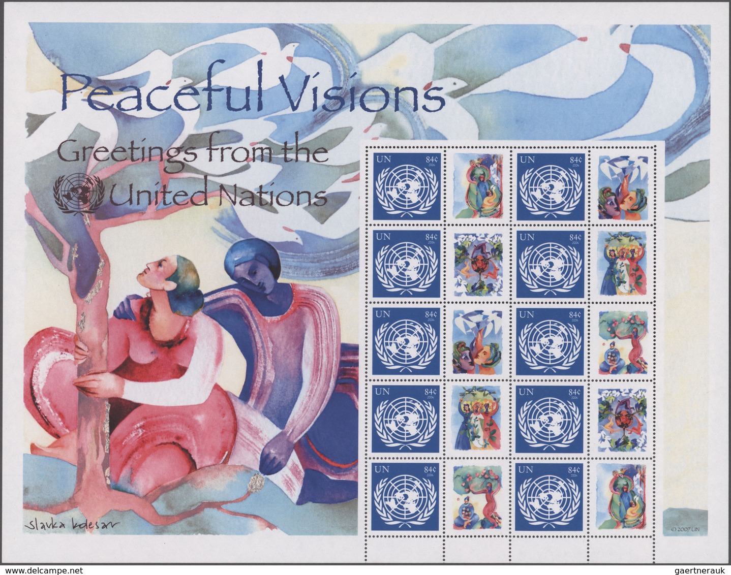 Vereinte Nationen - New York: 2003/2008, Collection Of 21 Mint Never Hinged "Greeting Stamps" Mini S - Otros & Sin Clasificación