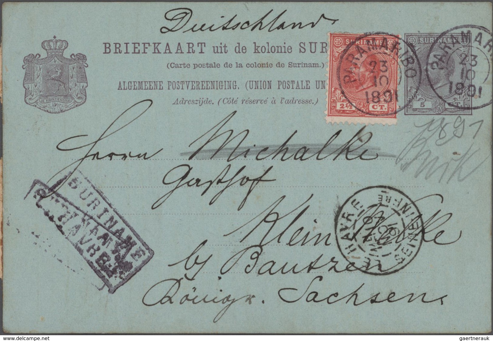 Alle Welt: 1857/1960 album with ca. 170 covers, postal stationeries (mostly used postal stationery c