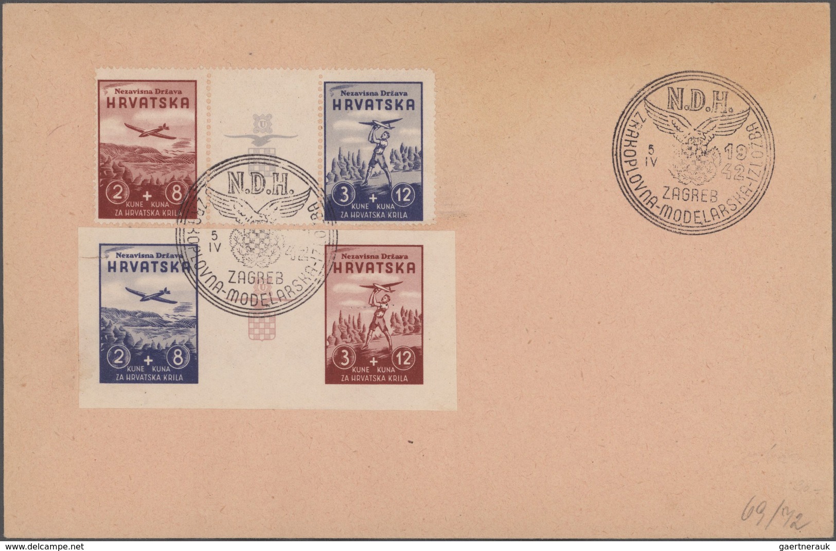 Alle Welt: 1880/1964 album with ca. 90 covers and used postal stationeries (incl. some picture posta