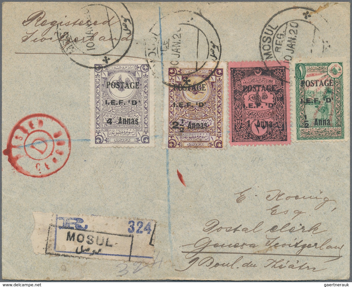 Alle Welt: 1920 From, Valuable Lot With Ca.30 Covers, Cards And Stationeries, Comprising 1920 Iraq-M - Sammlungen (ohne Album)