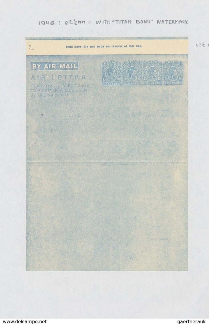 Alle Welt - Ganzsachen: 1946/95 Collection Of Ca. 230 Unused Airgrams Incl. Some Unused Formulars, R - Autres & Non Classés