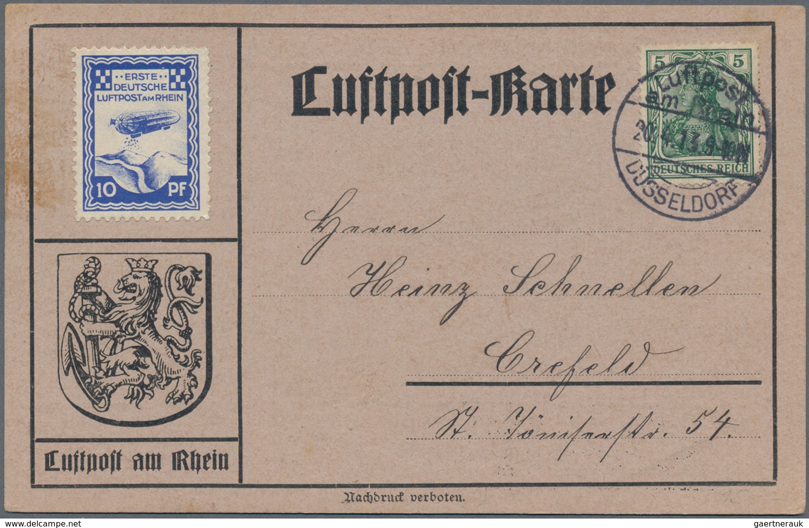 Flugpost Deutschland: 1912 - 1938, 34 Belege, Dabei U.a. Aus 1927 Brief Mit 25 Mark Porto Von Dessau - Poste Aérienne & Zeppelin
