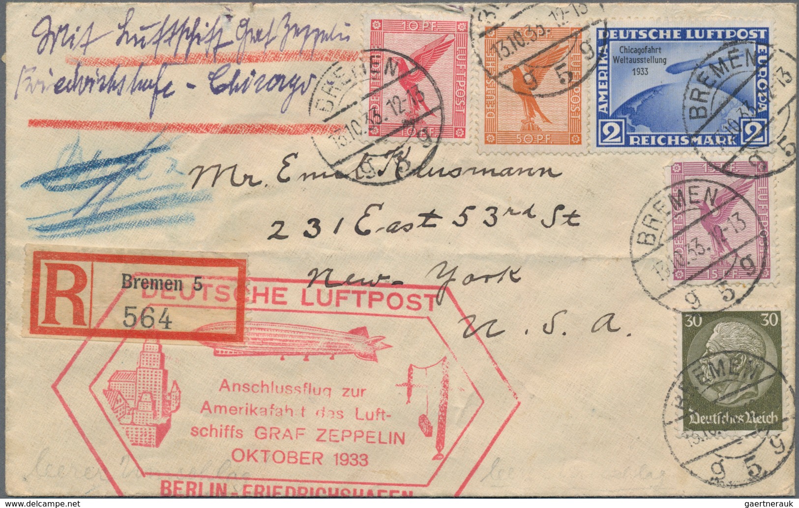 Flugpost Deutschland: 1912 - 1938, 34 Belege, Dabei U.a. Aus 1927 Brief Mit 25 Mark Porto Von Dessau - Luft- Und Zeppelinpost