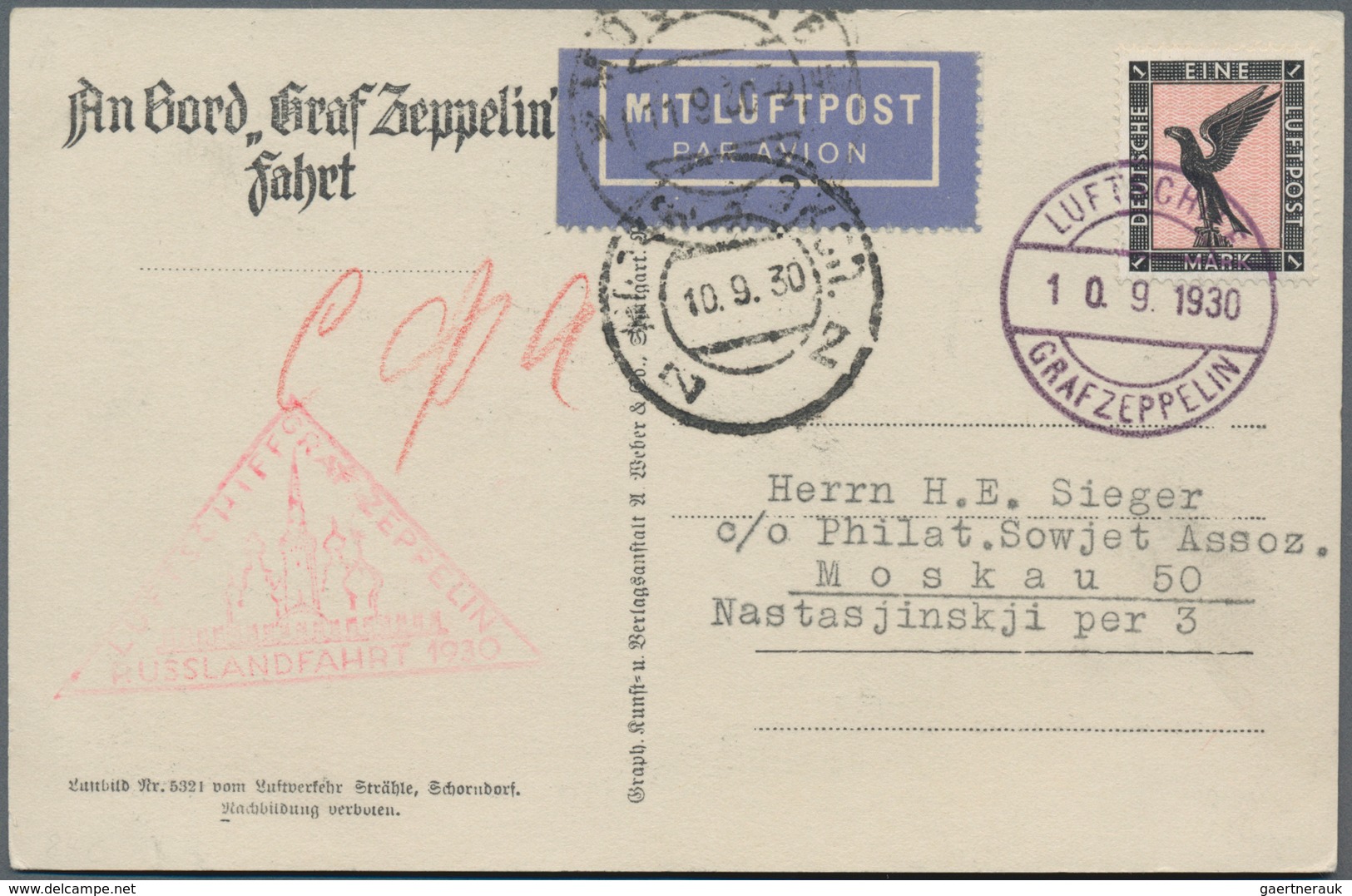 Zeppelinpost Deutschland: 1912/1945 (ca): Posten mit über 90 teils sehr raren Zeppelin-Belegen, indi