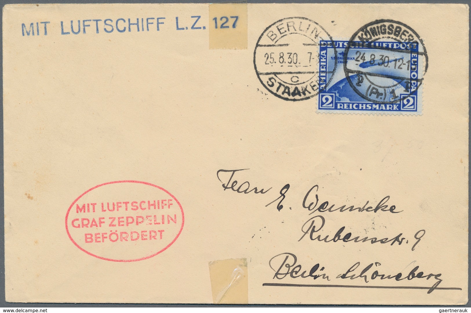 Zeppelinpost Deutschland: 1912/1945 (ca): Posten mit über 90 teils sehr raren Zeppelin-Belegen, indi