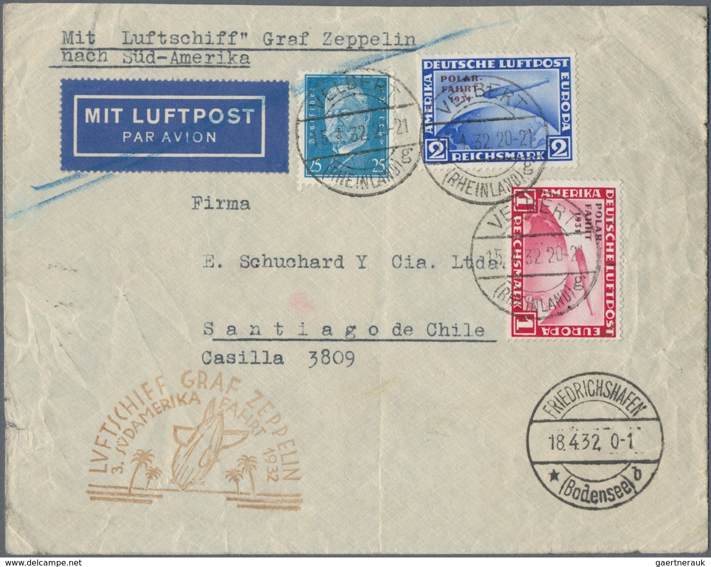 Zeppelinpost Übersee: Zeppelin Und Luftpost, Hervorrrgender Posten Von Rund 250 Belegen Mit Vielen T - Zeppelins